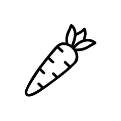 Minimalist outline icon a carrot with green leaves vegetable food