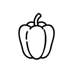 Outline a bell pepper on a vegetable food