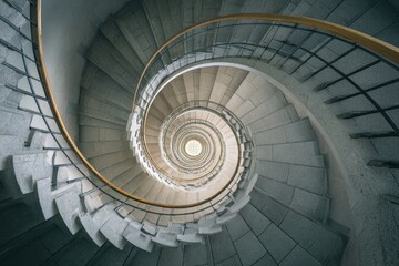 Obraz premium Spiral staircase, high-angle view