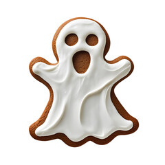 Ghost-shaped cookies isolated on transparent or white background, png