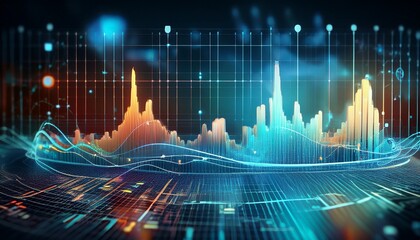 an abstract representation of healthcare data analytics with interconnected graphs and charts macro shot futuristic style