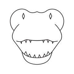 Artistic Crocodile Head Line Drawing Simple Vector Graphic Design Element
