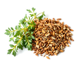 Seeds and Greenery A Still Life Composition with Natural Elements