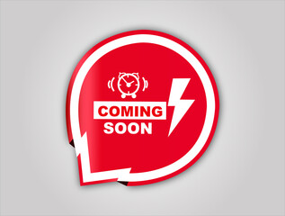 Coming Banner red flat sale webbanner and poster creative design