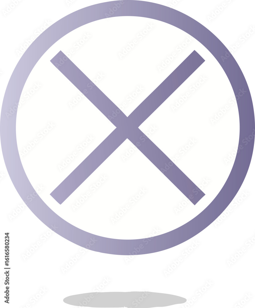 Poster purple gradient circle with intersecting lines cross