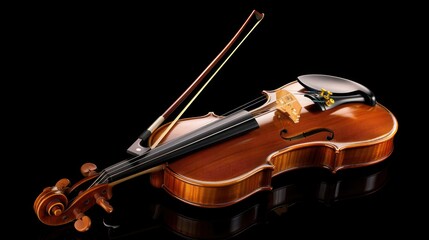 Fototapeta premium Violin on black background