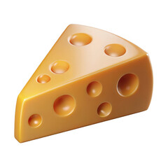 Fototapeta premium Piece of swiss cheese isolated on transparent background