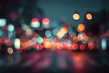 Blurry city lights at night