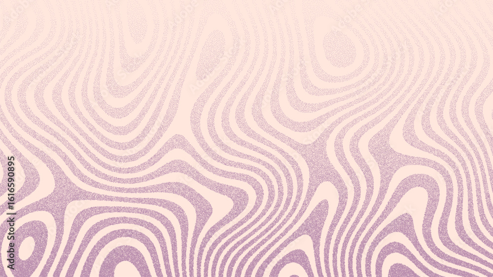 Poster abstract wavy lines and stipple texture. groovy background dot vector for vintage design. retro art 