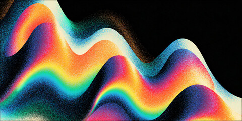 Abstract wavy background in retro colors. rainbow. retro. particles. color gradient.