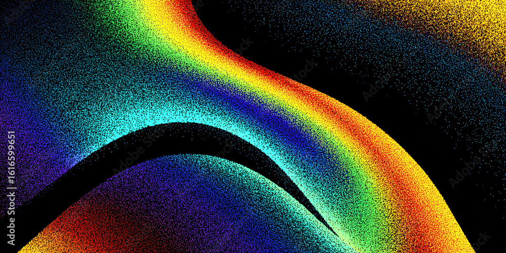 Poster abstract wavy background in retro colors. rainbow. retro. particles. color gradient.