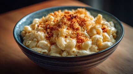 Creamy mac and cheese in bowl