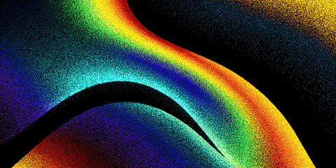 Abstract wavy background in retro colors. rainbow. retro. particles. color gradient.