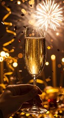 Festive Cheers Sparkling Champagne Toast Holiday Party Celebration