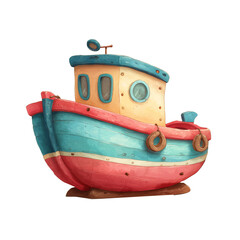 boat, ship, sea, vector, illustration, cartoon, water, ocean, travel, vessel, transportation, transport, icon, toy, sky, vacation, isolated, drawing, sailing, nautical, art, cruise, fishing, yacht, wa