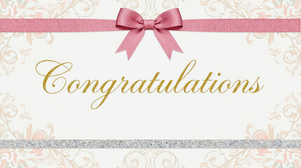 Elegant card with pink ribbon for special occasions
