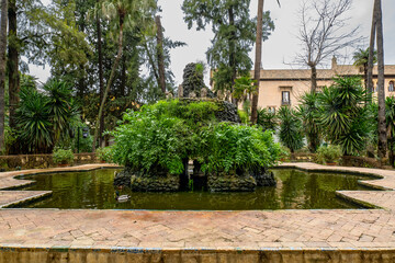 Duck House in the Garden of Alcazar in Seville, Spain	