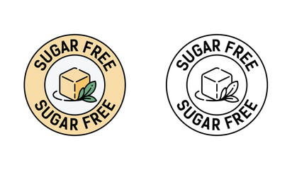 Sugar Free Label Designs Showcasing Healthy Food Choices and Sweetener Alternatives for Health