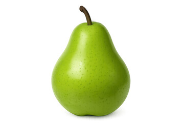Ripe green pear standing on transparent background, showing its freshness and inviting to a healthy and delicious bite