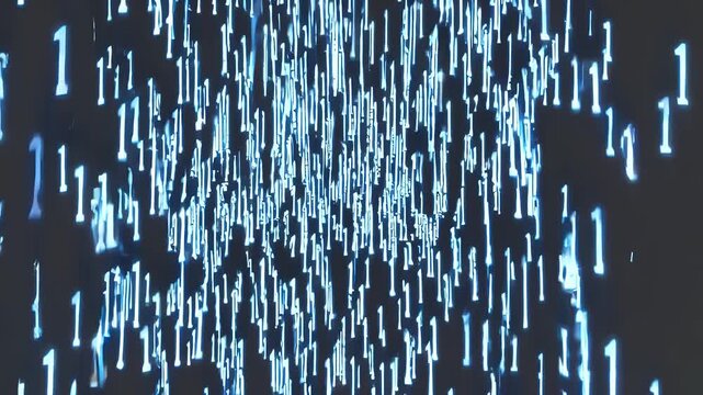 Endless green Matrix style numeric rain streams downward transparent alpha representing cyberspace data flow pristine K cyberspace business cyberspace background matrix digit number number line code