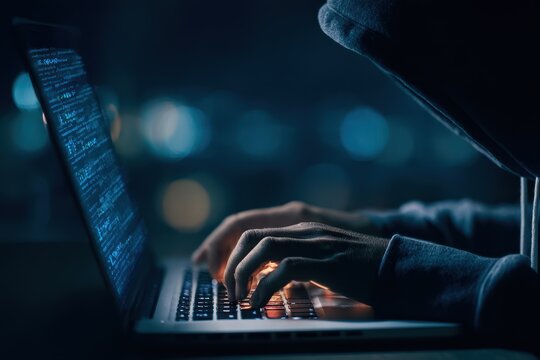 Hacker steals computer password with laptop