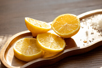 sea salt and lemon close up