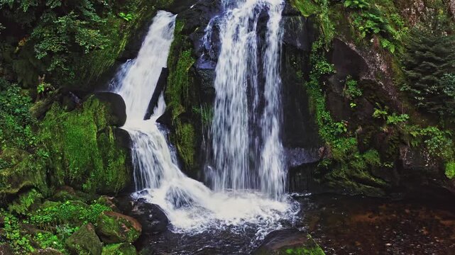 Cascades of Triberg waterfall in the Black Forest, Germany