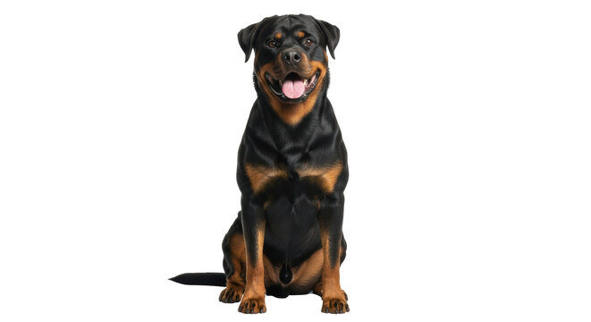 Isolated Rottweiler Dog Sitting