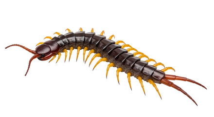 Isolated centipede insect profile