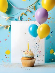 birthday card with birthday cake