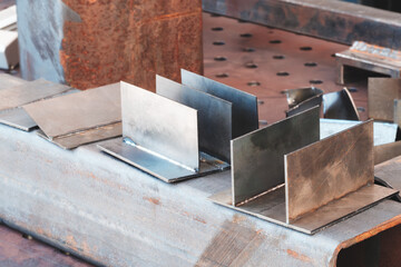 Metalworking industry concept, industrial equipment for cutting and welding metal details.