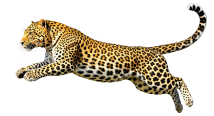 Isolated Leaping Leopard