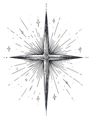 Obraz premium PNG Cross illustration celestial line.