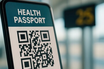 Health Passport QR Code. Travel And Safety Concept