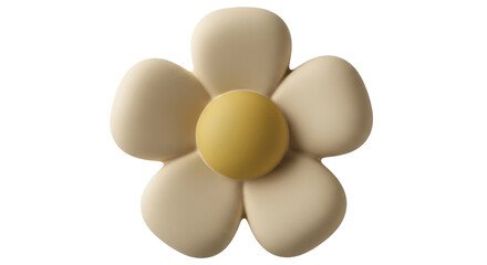 Isolated Cream Flower on White Background