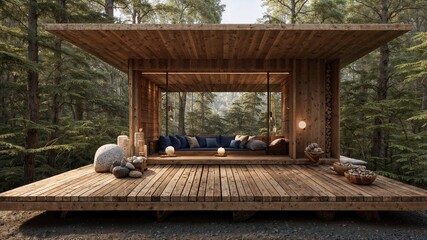 Wooden spa retreat nestled in nature offering relaxation and wellness through natural materials and serene architecture designed for peaceful rejuvenation and holistic calm