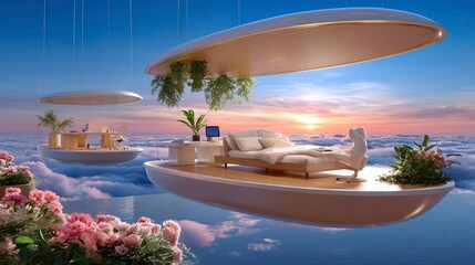 Floating Island Home Office, Dream Living, Modern Design