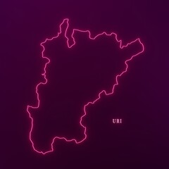 Switzerland Uri Canton Abstract Futuristic Neon Map