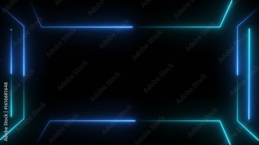 Poster live streaming neon text frame animation box frame neon frame live streaming game live stream overla