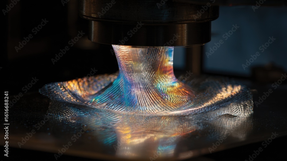 Aufkleber innovative 3d printing technology using regolith creates a cascading effect as multiple layers build