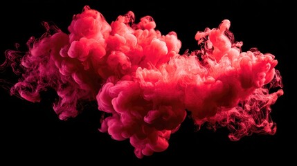 Obraz premium Red ink clouds against black
