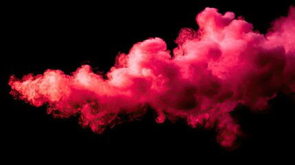 Pink smoke cloud against black
