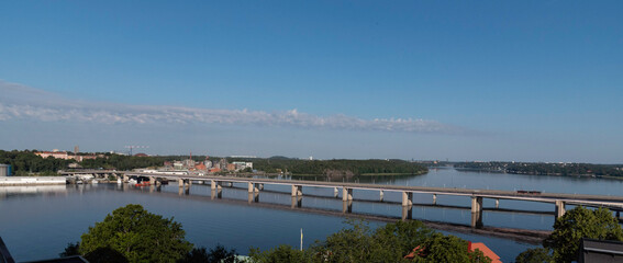 Stockholm inlet Lidingö bridge wide angle view