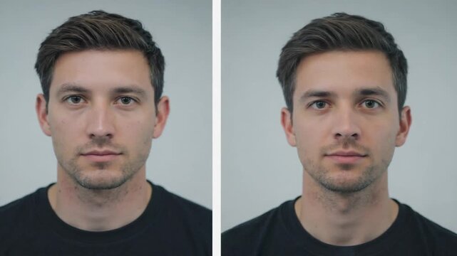 Before and after a hair transplant.