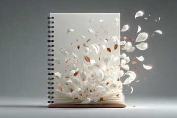 ragged notebook page fluttering in wind