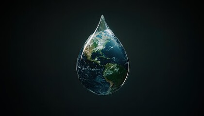 Planet Earth depicted in the form of a water drop, celebrating World Water Day. 