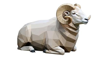 Isolated Low Poly Ram