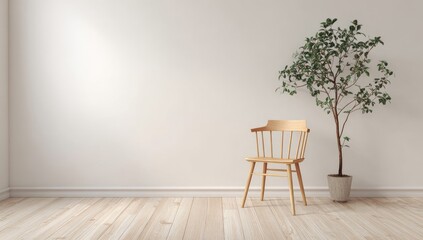 Simple, minimalist interior scene