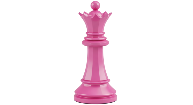 Isolated Pink Chess Queen Piece