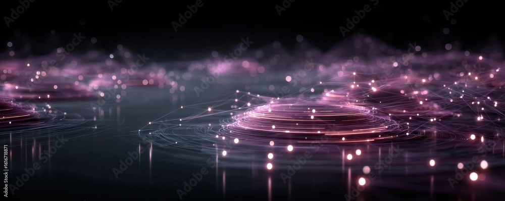 Aufkleber abstract data network glowing with a futuristic and ambient light atmosphere